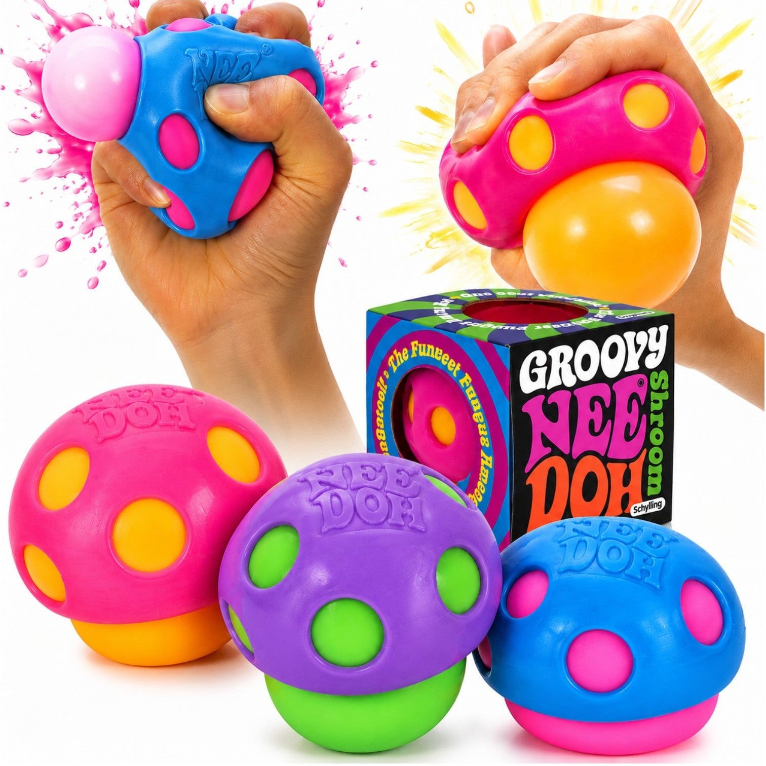 Jucarie Squishy Ciupercă Pop-Out 7cm, cu Spumă în Interior, Antistres Slow Rising, Super Moale și Elastică, Diferite Culori&nbsp;