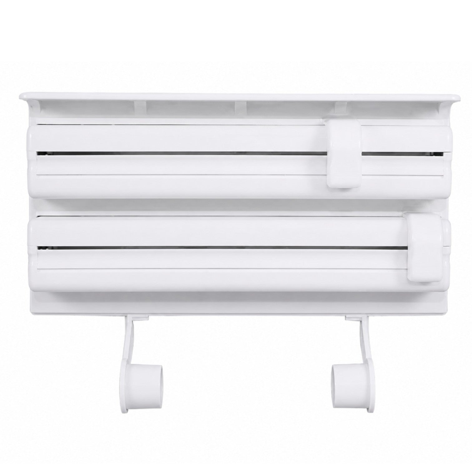 Suport Dispenser Bucătărie 3 în 1, 38cm, pentru Folie și Prosop Hârtie, cu Raft, Montare pe Perete