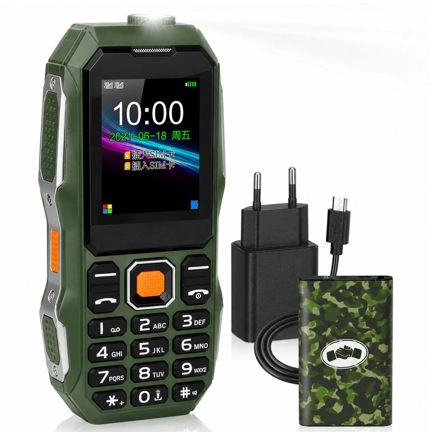 Telefon Mobil Robust W-2021, Dual SIM, 11.5x5cm, Baterie Mare, Lanternă LED, Difuzor Puternic, Radio FM, Multimedia și Taste&nbsp;