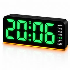 Ceas Digital LED 17×5×7.5cm, Afișaj LED Mare, Alarmă cu Funcție Amânare, Calendar și Ziua Săptămânii, Alimentare prin Adaptor USB sau Baterii&nbsp;