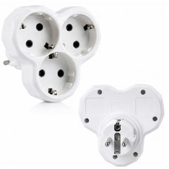 Adaptor Triplu 16A, 3 Prize cu Împământare, 3680W, 250V