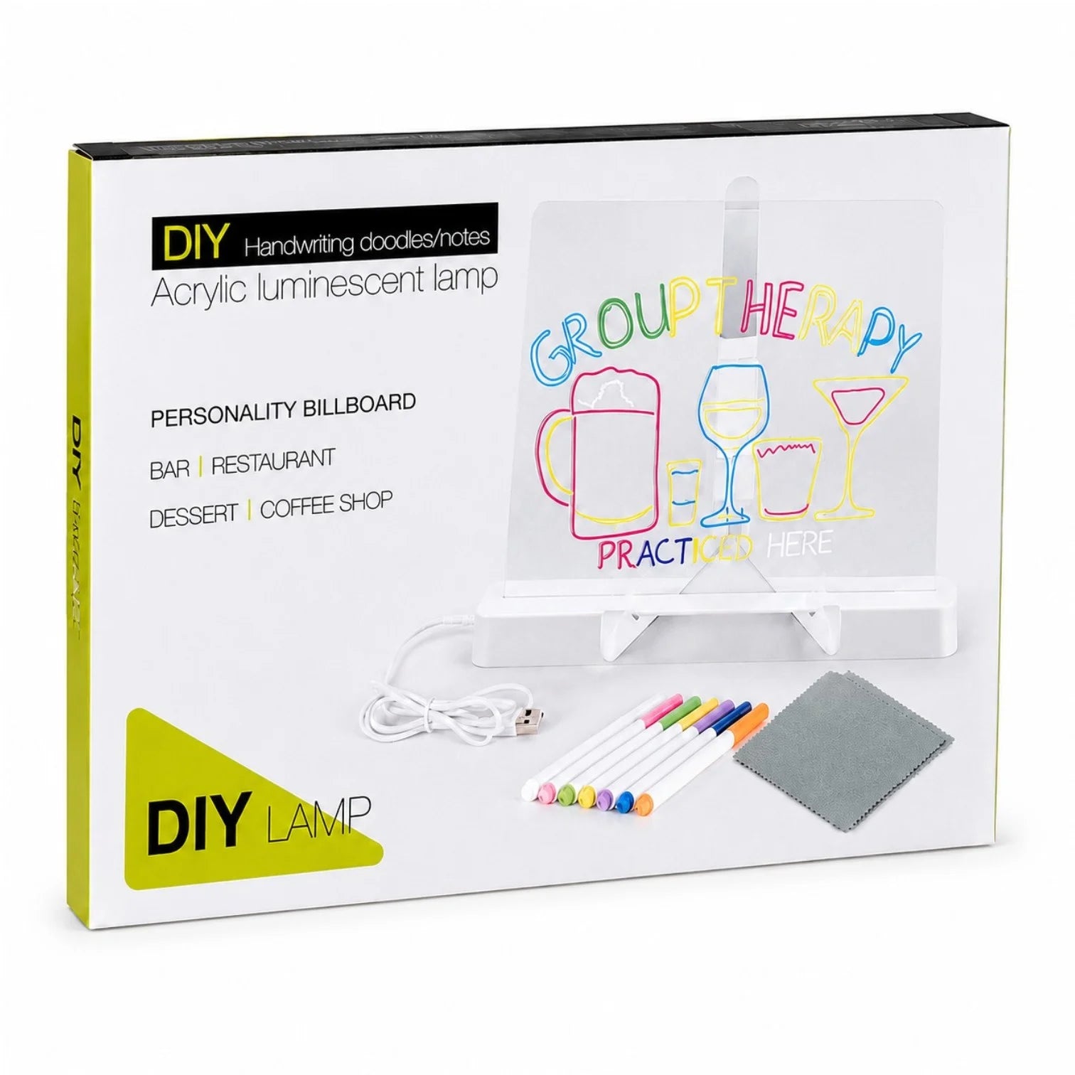 Tăbliță LED Electrică pentru Mesaje 30x20cm, Panou Acrilic Reutilizabil, Alimentare USB, 7 Markere Colorate, Lavetă și Suport Inclus&nbsp;