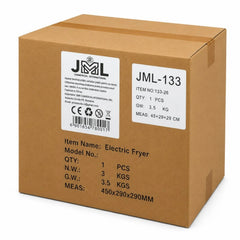 Friteuză Electrică Profesională din Inox, 45×29×26cm, 3.5kg, Termostat Reglabil, Coș din Oțel Inoxidabil cu Capac Inclus, 2500W&nbsp;