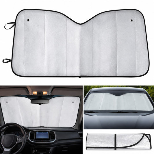 Parasolar Auto Pliabil Reflectorizant pentru Parbriz 130×60cm, cu 2 Ventuze Incluse&nbsp;