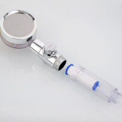 Cap de Duș 25x8cm cu Cap Rotativ cu Elice, Jet Puternic Presiune Mare, Buton ON/OFF, Model Filtru Inclus