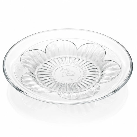 Farfurie Adâncă din Sticlă 6/set, Transparentă 23cm, Model Floral