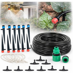 Kit Irigare Picurare Grădină 10cm, cu Furtun, Duze Reglabile si Conectori, Set Profesional Udare Plante