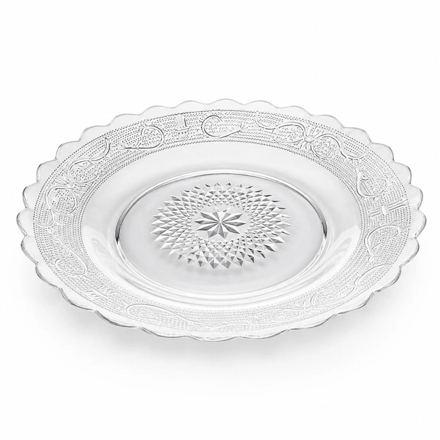 Farfurie din Sticlă 6/set, Model Cristal 21.5cm, Transparent