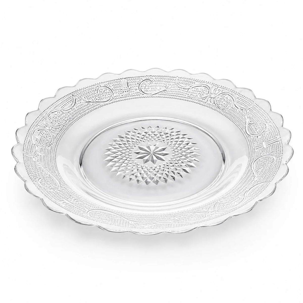 Farfurie din Sticlă 6/set, Model Cristal 21.5cm, Transparent
