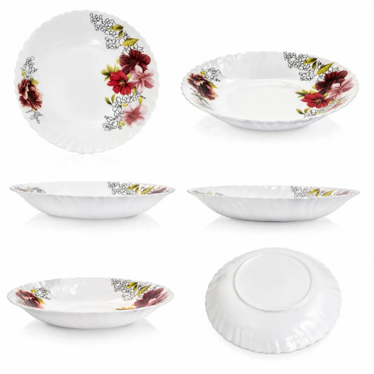 Farfurie Adânca 6/set, din Opal 21cm, Model Floral