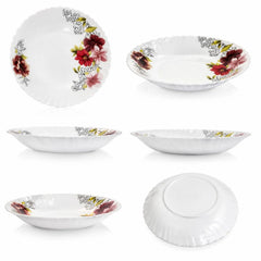 Farfurie Adânca 6/set, din Opal 21cm, Model Floral