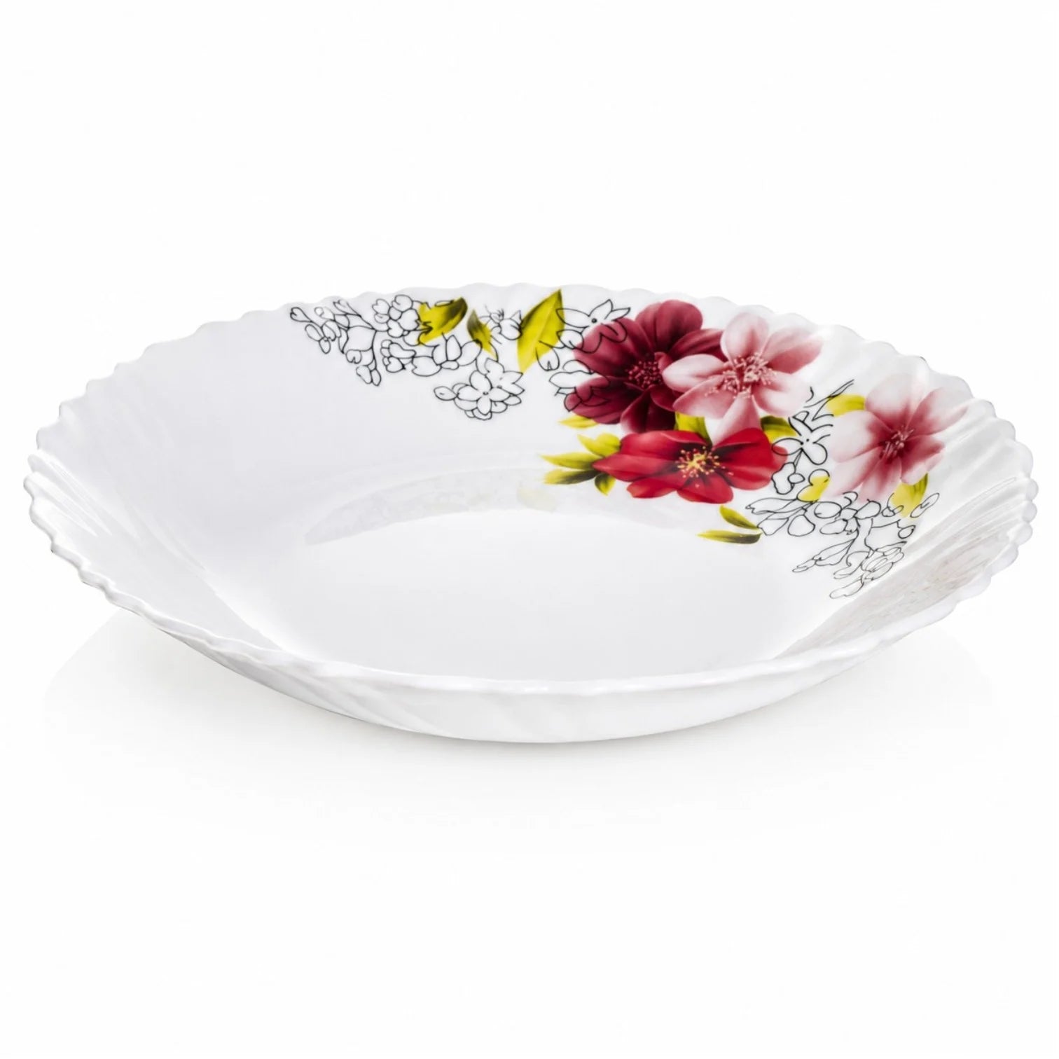 Farfurie Adânca 6/set, din Opal 21cm, Model Floral