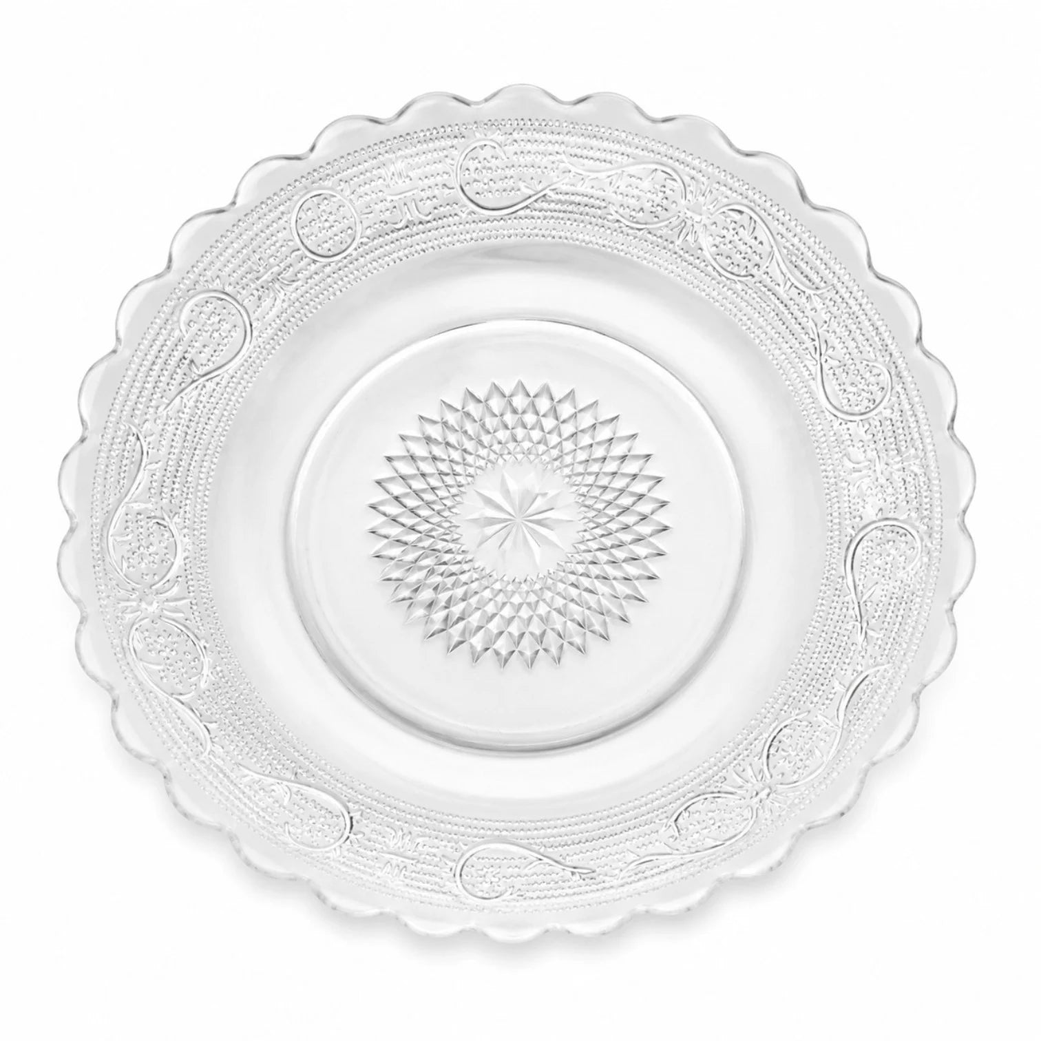 Farfurie din Sticlă 6/set, Model Cristal 21.5cm, Transparent