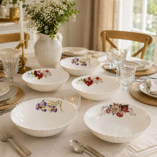 Castron Adânc 6/set, din Opal 17.5x5cm, Diferite Modele Florale