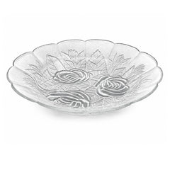 Farfurie Adâncă 6/set, din Sticlă, 23x3.5cm, Model Floral Transparent