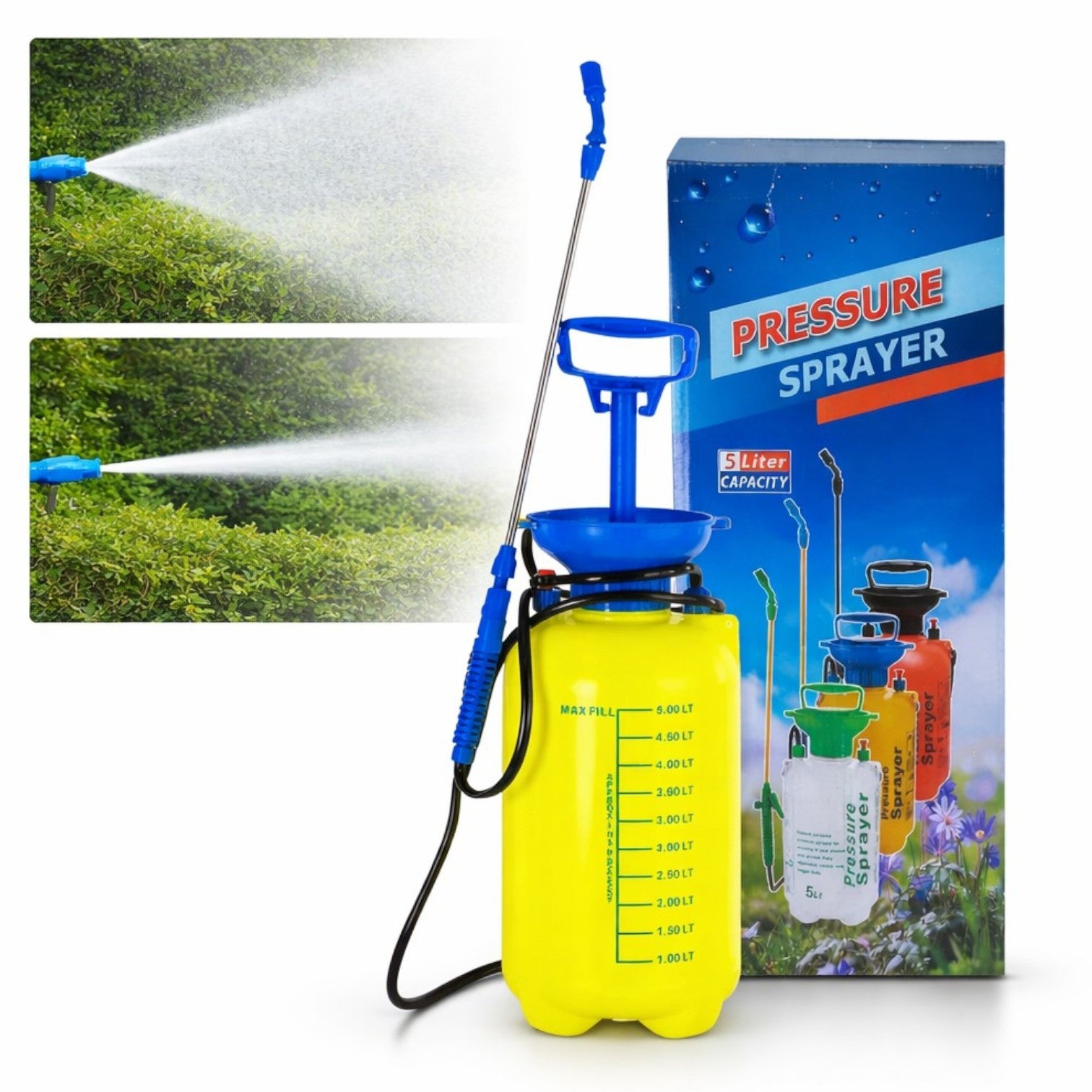 Pompa de Stropit 5L din Plastic, cu Curea pentru Umar si Duza Reglabila, Diferite Culori