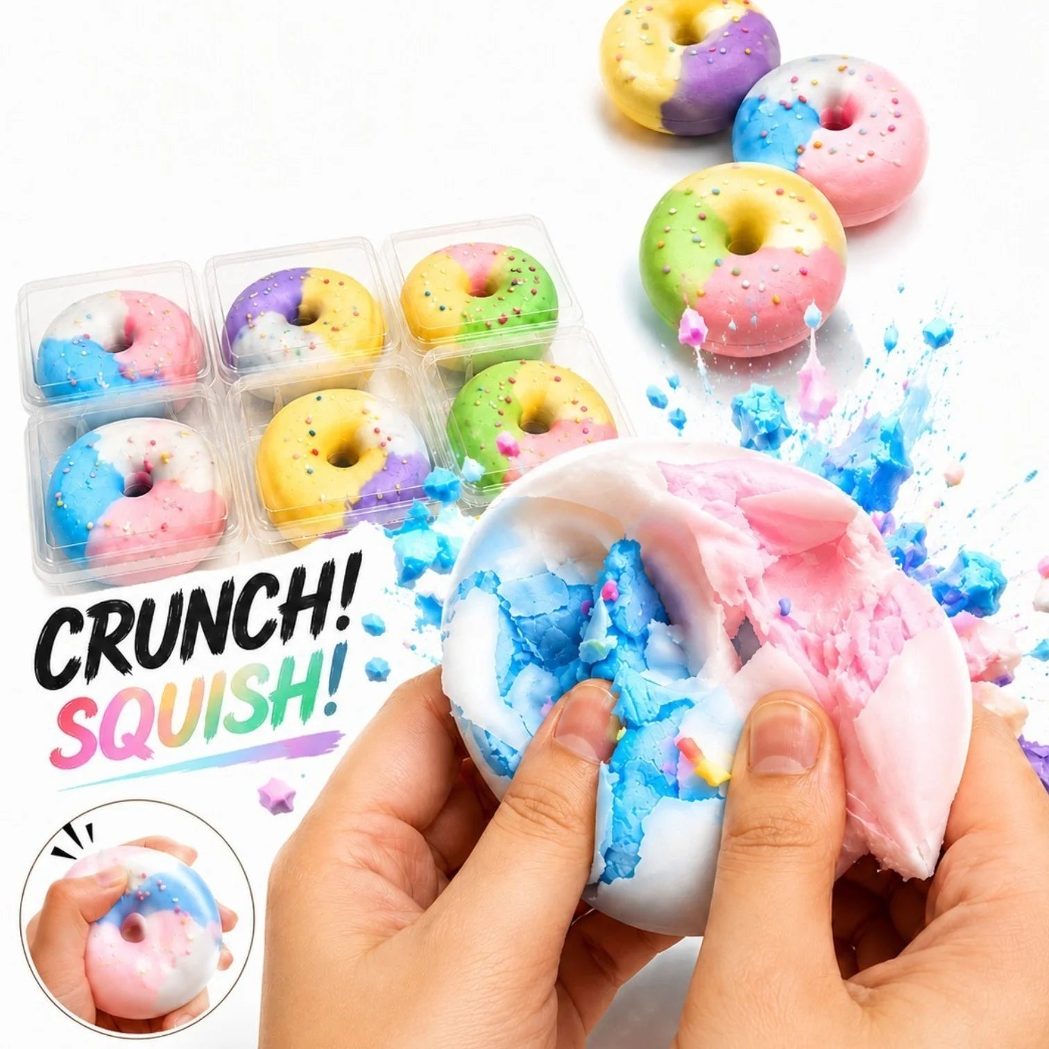 Gogoașă Donut 7cm, Antistres Crunchy, Squishy Crispy
