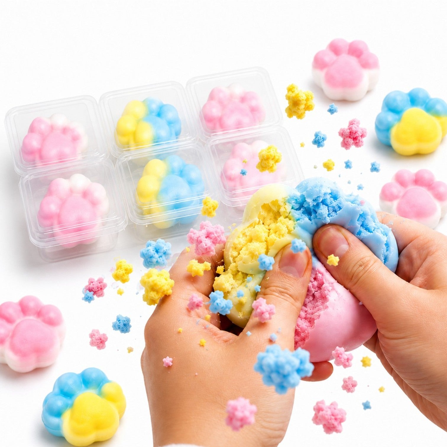 Lăbuță Antistres Crunch &amp; Crack 7cm, Squishy Cracking Paw, Diferite Culori&nbsp;