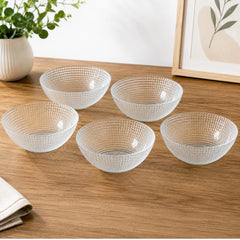 Bol din Sticlă 6/set, Model Cristal 16.5x6cm, Transparent