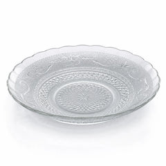 Farfurie Adâncă 6/set din Sticlă, 22.5x4.5cm, Model Cristal Floral, Transparentă