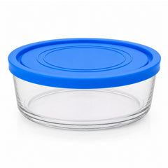 Caserola din Sticlă 12/set, cu Capac 15x7cm, 700ml, Transparentă