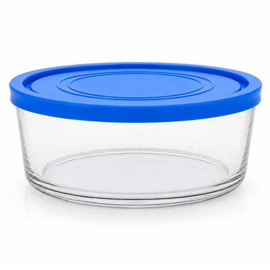 Caserola din Sticlă 6/set, cu Capac 9.5x18.5cm, 1450ml, Transparentă