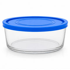 Caserola din Sticlă 6/set, cu Capac 9.5x18.5cm, 1450ml, Transparentă