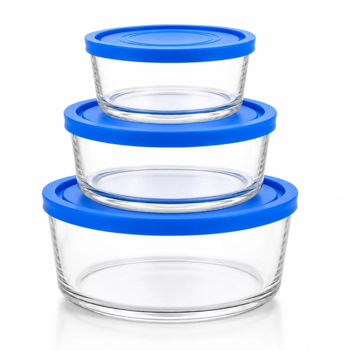 Caserola din Sticlă 3/set, Rotundă 18.5x8.5cm, Diferite Dimensiuni