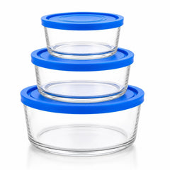 Caserola din Sticlă 3/set, Rotundă 18.5x8.5cm, Diferite Dimensiuni