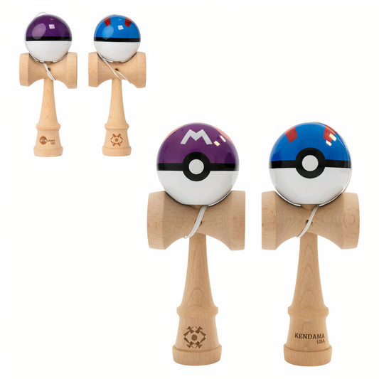 Kendama din Lemn 18.5cm cu Minge Lucioasă, Ștanțată și Gravată Model Pokemon Engros