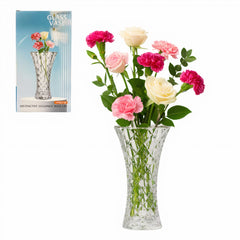 Vaza pentru Flori 29x15cm, din Sticla Groasa Transparenta Engros