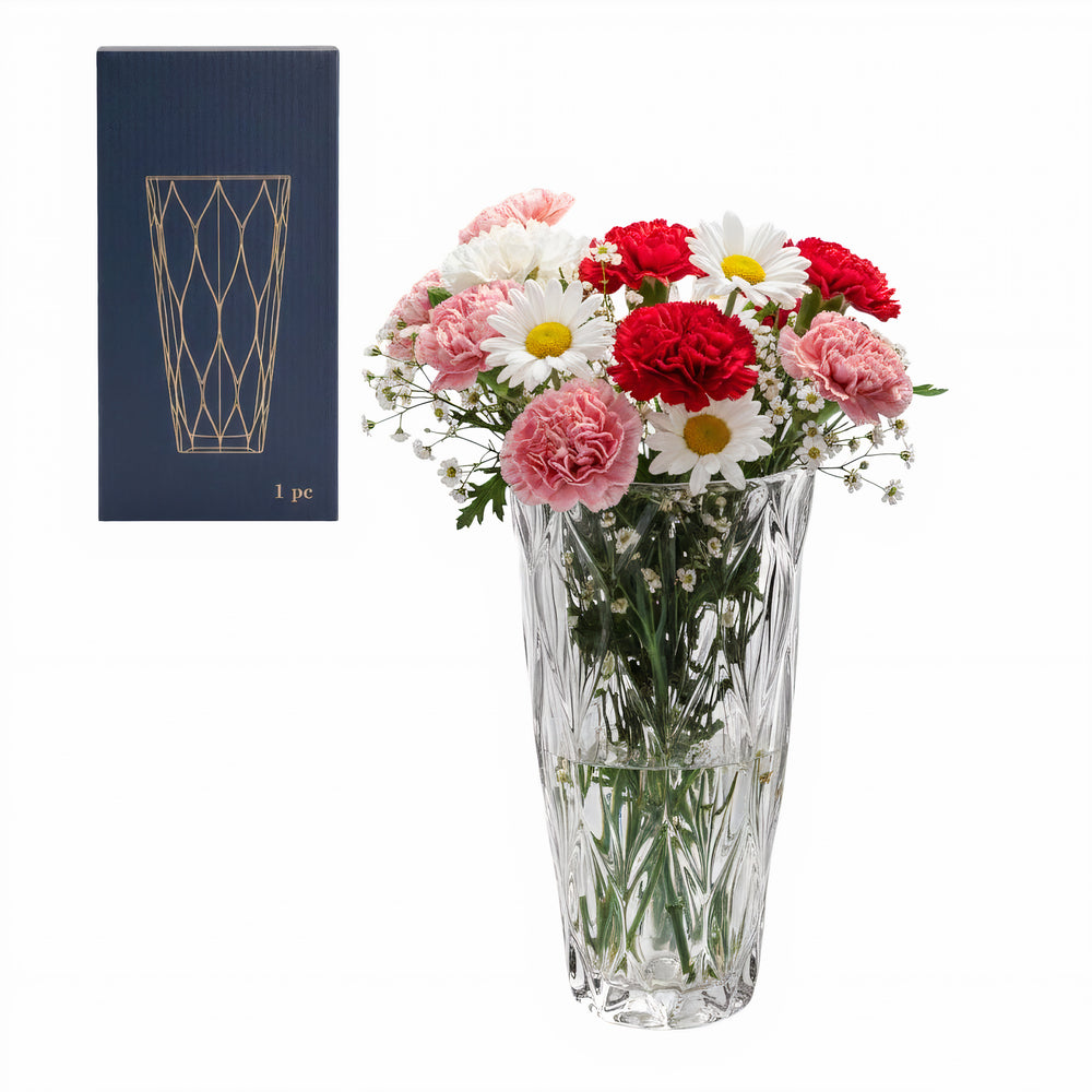 Vaza pentru Flori 24x13cm din Sticla Groasa, Transparenta, Diferite Modele Engros