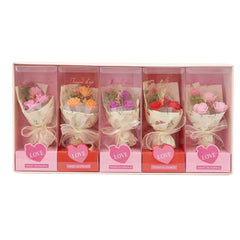 Decorațiune Artificială 5/set Buchet cu Flori din Spuma 16cm, în Cutie din Plastic Transparenta Diferite Culori Engros
