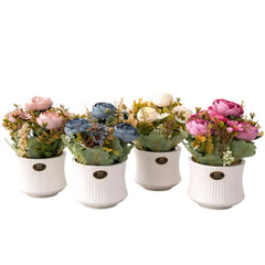 Flori Artificiale 23cm în Ghiveci din Ceramică, Diferite Culori Engros