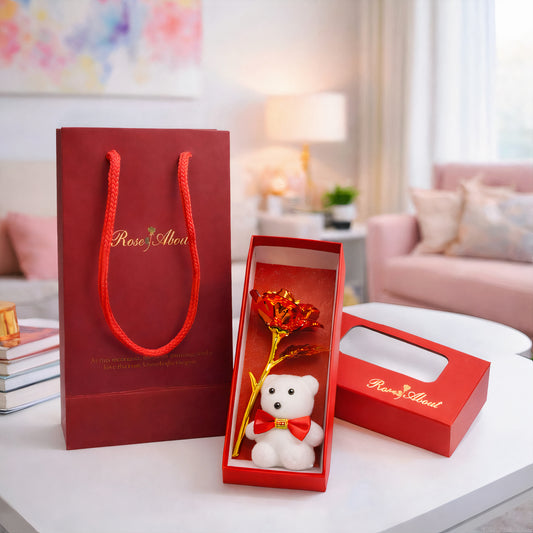 Trandafir Cristalizat 11cm cu Usulet 6cm, in Cutie 15/set, cu Capac 13cm in Pungă Cadou 16cm Diferite Culori Engros