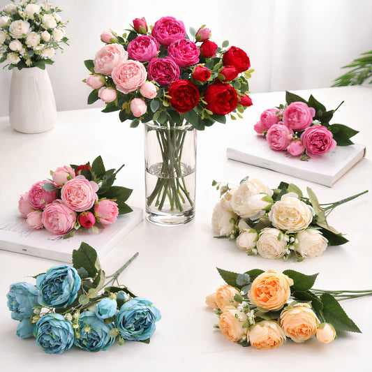 Flori Artificiale Tip Bujor 30cm, Diferite Culori Engros