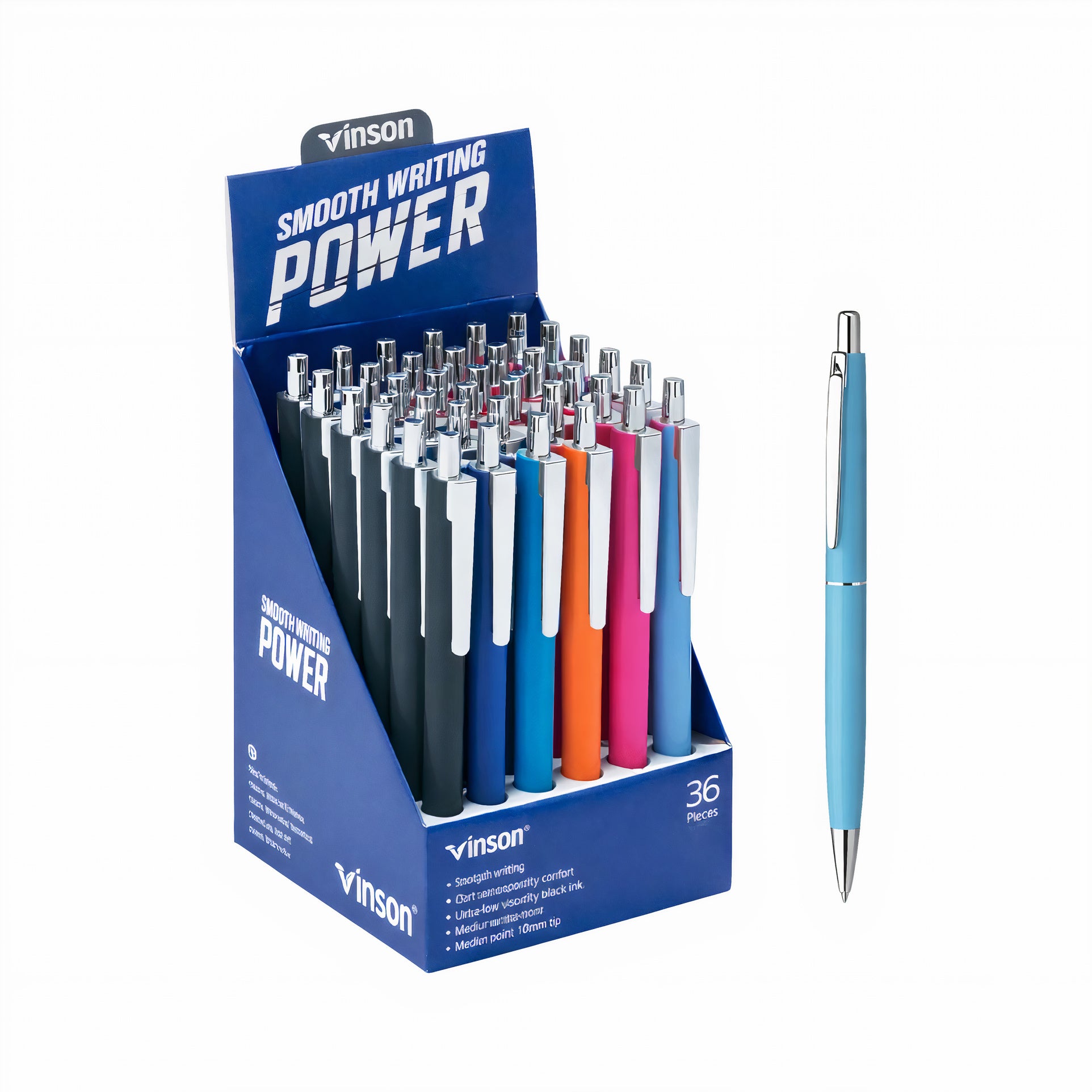 Pixuri Vinson 36/set cu Mecanism cu Buton, Diferite Culori Engros