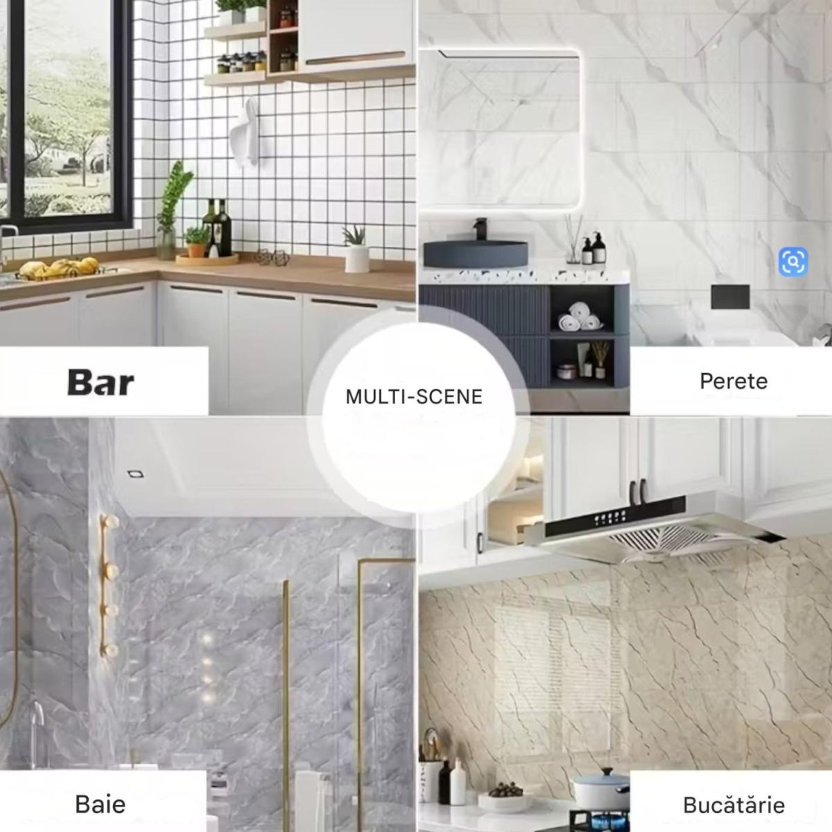 Autocolant Decorativ 60x30cm pentru Perete, PVC Autoadeziv Diferite Modele Engros