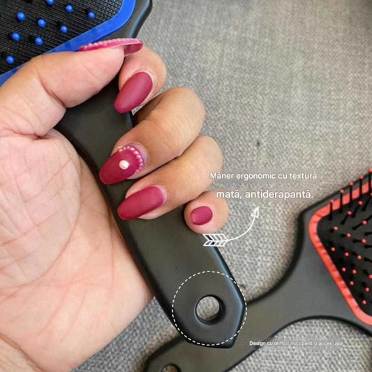 Perie de Păr Dreptunghiulară 23x7.5cm, cu Peri Antistatici, Diferite Culori Engros