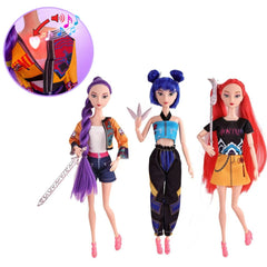 Păpuși KPOP Demon Hunters 29,5cm, cu Muzică și Lumină LED, Articulații Mobile, cu Accesorii Diferite Modele Engros