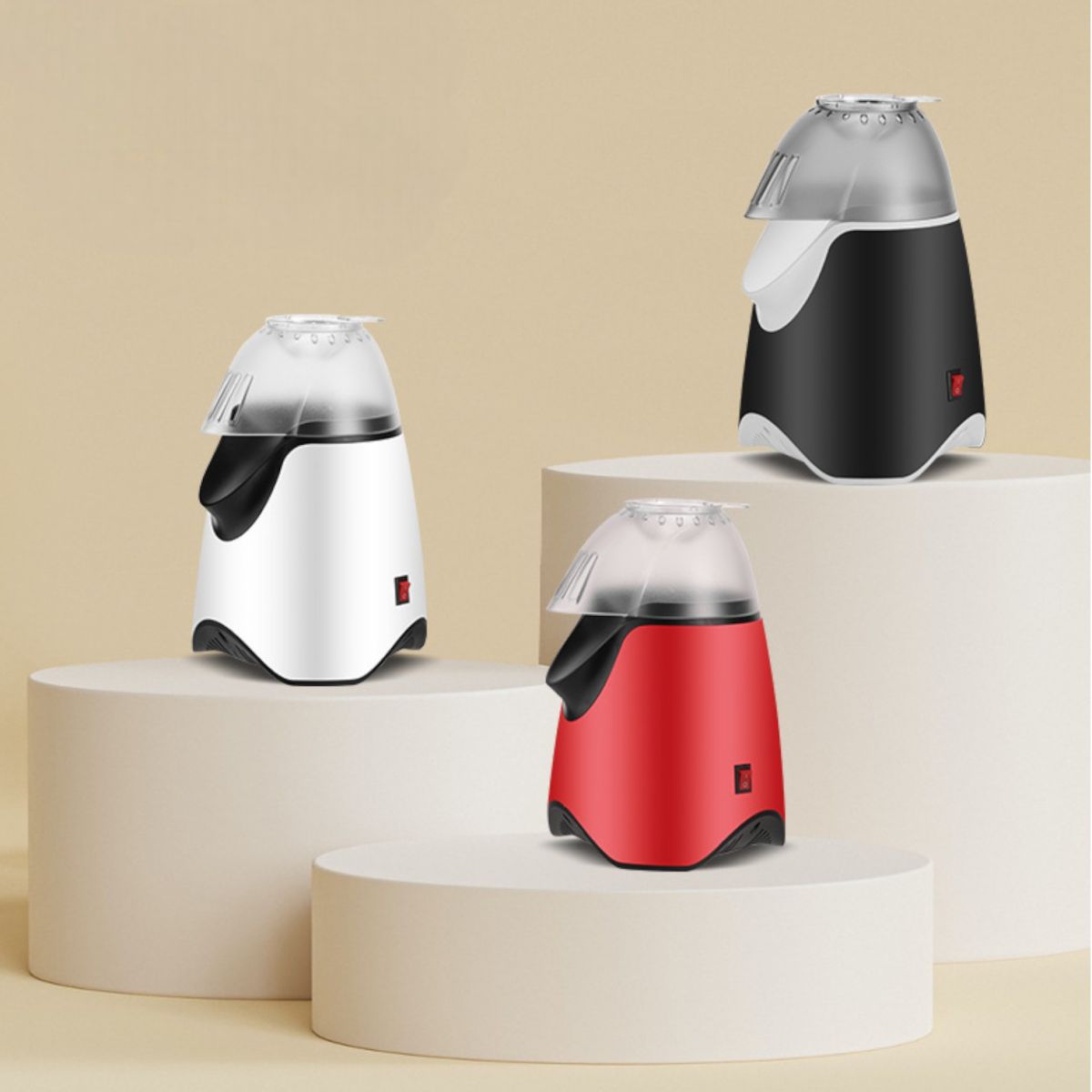 Mașină de Popcorn Electrică Automată 30×17×12cm, cu Aer Cald Operare cu un Singur Buton Fără Ulei Engros