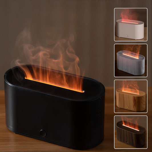 Umidificator cu Efect Flacără 13.5×7cm, cu Lumină LED, Diferite Culori Engros