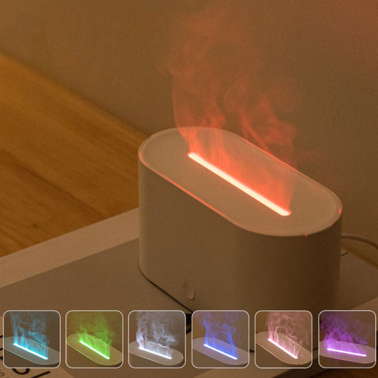 Umidificator cu Efect Flacără 13.5×7cm, cu Lumină LED, Diferite Culori Engros