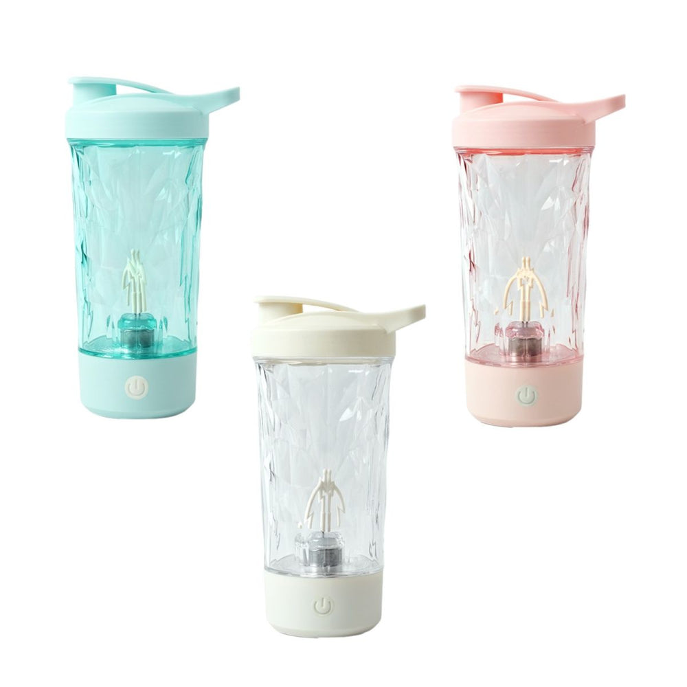 Pahar cu Amestecare Automată 20cm cu Mecanism Rotativ, Capac cu Orificiu pentru Băut Buton On/Off din Plastic Reîncărcabil Engros