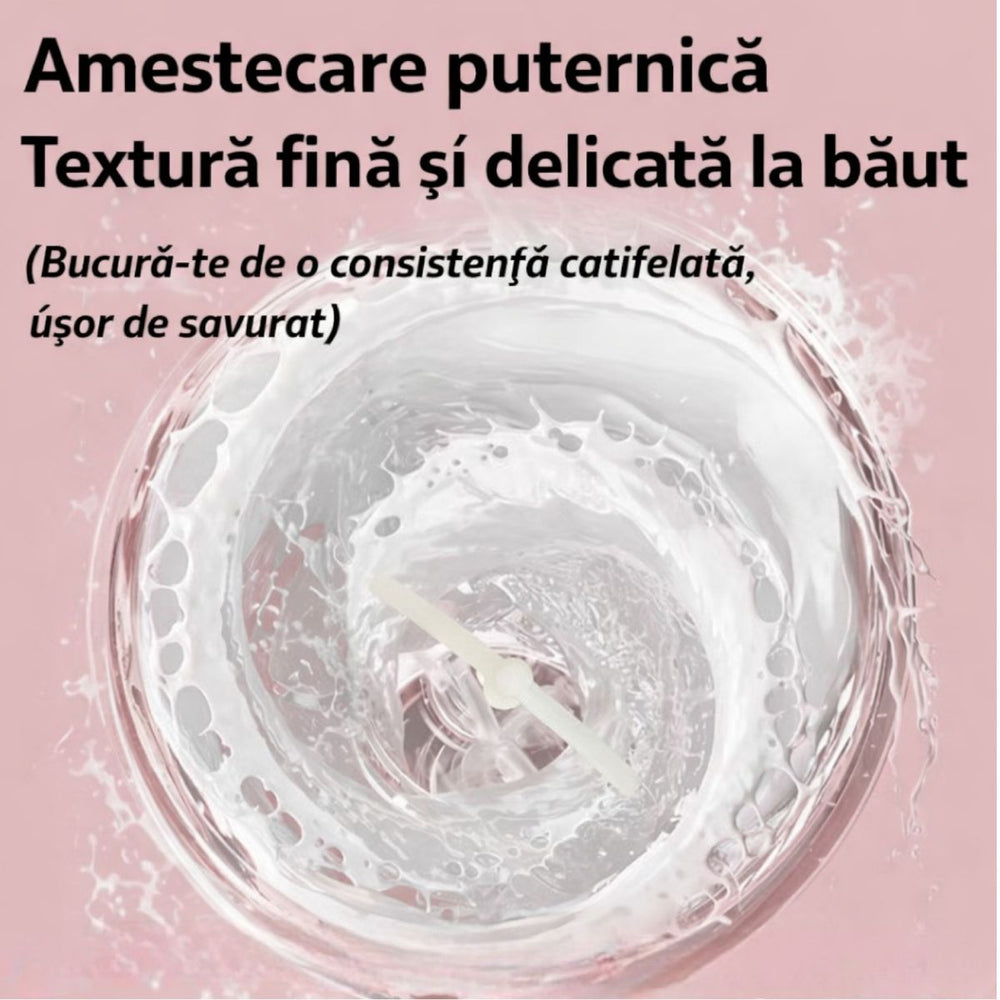 Pahar cu Amestecare Automată 20cm cu Mecanism Rotativ, Capac cu Orificiu pentru Băut Buton On/Off din Plastic Reîncărcabil Engros