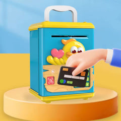Pușculiță Electronică pentru Copii 21.5x13x12cm, cu Deblocare prin Amprentă Card și PIN Diferite Modele Engros