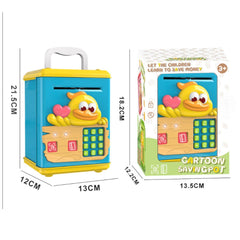 Pușculiță Electronică pentru Copii 21.5x13x12cm, cu Deblocare prin Amprentă Card și PIN Diferite Modele Engros