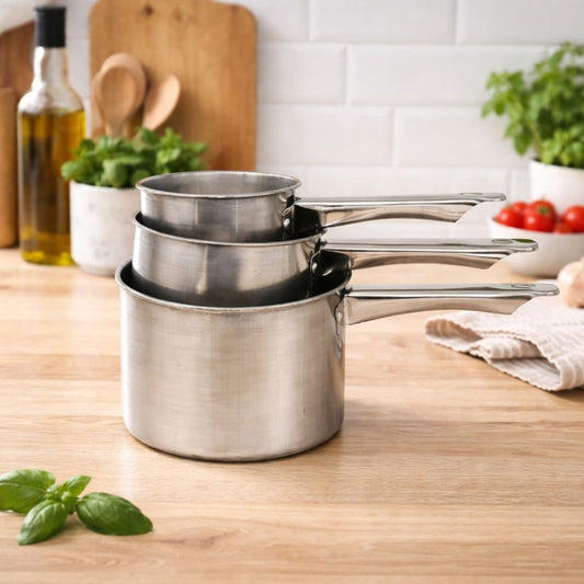 Ibrice din Inox 3/set, cu Mâner 500/700/1000ml