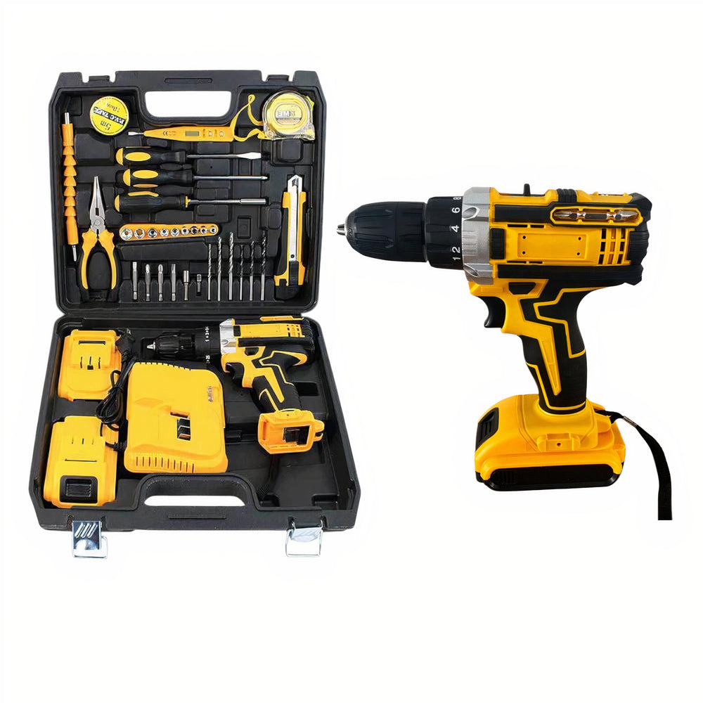 Bormașină Electrică 48V, 2 Acumulatori Si Incarcator și 28 de Accesorii în Trusă Profesională Engros