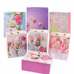 Pungi de Cadou 12/set Model Floral 37x27cm, Diferite Modele Engros